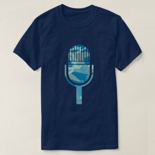 BlueBlast-Tarnmuster Vintage-Mikrofon T-Shirt