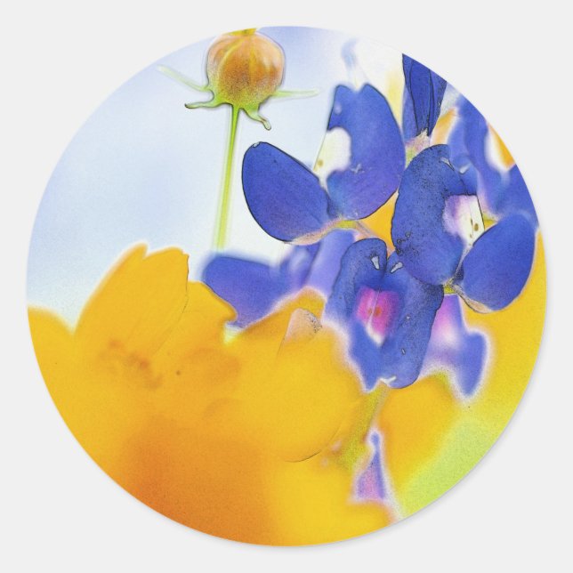 Bluebonnet-Aufkleber Runder Aufkleber (Vorderseite)