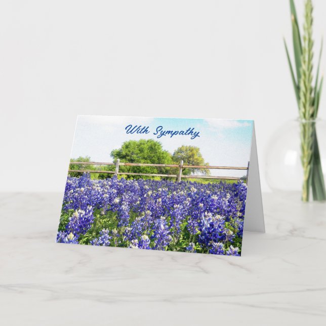 Bluebonnet Country Art Blume Sympathie Karte (Vorderseite)