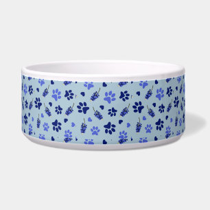 Bluebonnet Dog Bowl - Texas Pet Bowl with Paws Napf
