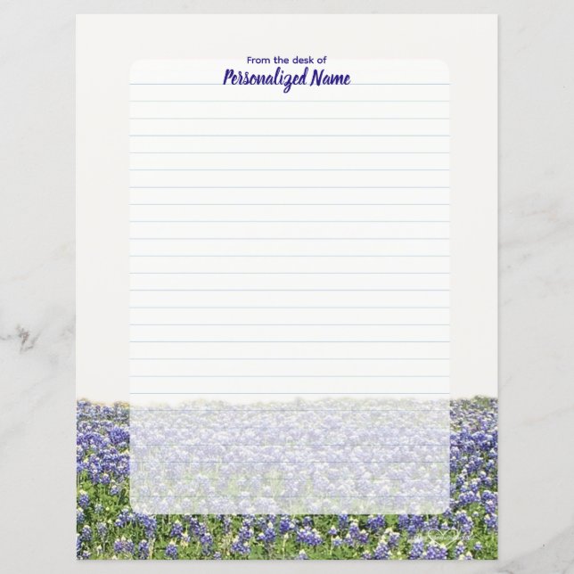 Bluebonnet-Fach-Papier (Vorderseite)