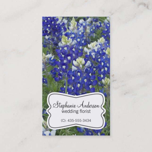 Bluebonnet-Feld-Blumen-Floristen-Geschäfts-Karte Visitenkarte (Vorderseite)