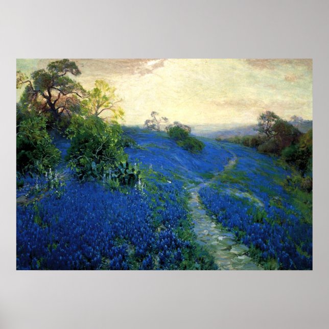 Bluebonnet Field, Julian Onderdonk Malerei Poster (Vorne)