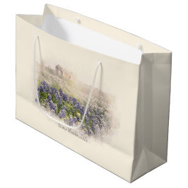 Bluebonnet Field Sketch Wasserfarbe Große Geschenktüte