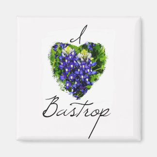 Bluebonnet "I Love Bastrop" Carré Magnet