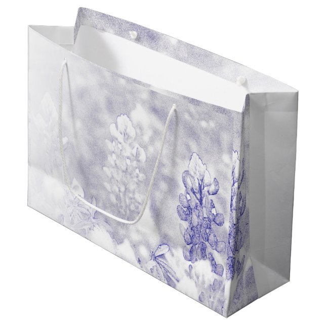 Bluebonnet mit weichen Farben Große Geschenktüte (Vorderseite Schrägansicht)