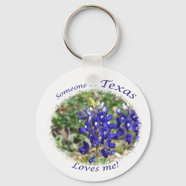 Bluebonnet "Quelqu'un au Texas m'aime." Porte-clés (Recto)