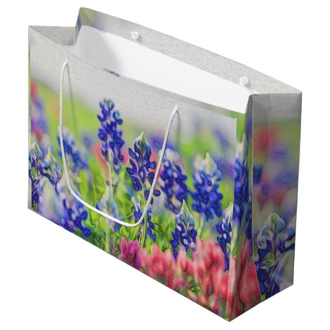 Bluebonnet sur un sac de cadeau (Devant Angle)