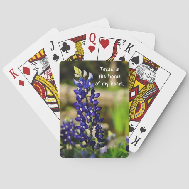 Bluebonnet "Texas is the Home of My Heart" Cards Spielkarten (Rückseite)