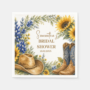 Bluebonnet Texas Sonnenblume Boho Brautparty Serviette