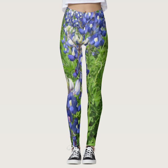 Bluebonnet Texas Wildblume Leggings (Vorderseite)