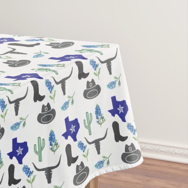 Bluebonnet Texas Wildblume Wasserfarbmuster Tischdecke (Beispiel)