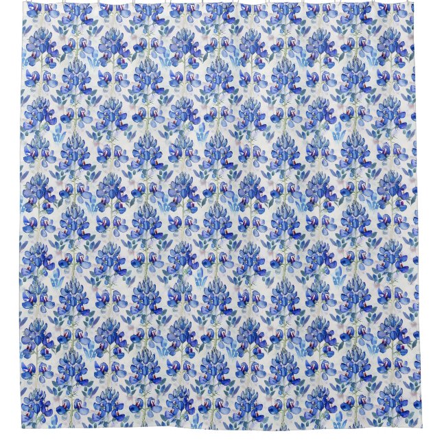 Bluebonnet-Wildblume, botanisches Texas Duschvorhang (Vorderseite)