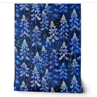 Bluebonnet-Wildblume-Muster, dunkelblaues Blumenmu Tapete