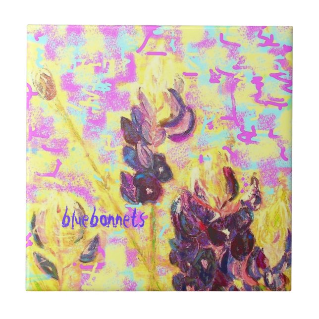 Bluebonnet-Wildblumen Fliese (Vorderseite)