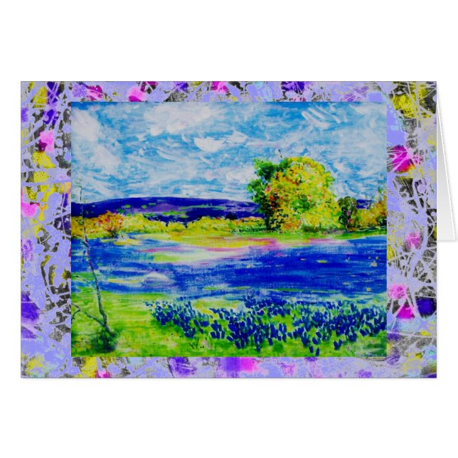 Bluebonnet-Wildblumen-Tropfen (Vorderseite (Horizontal))