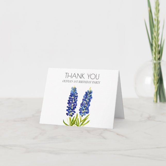 Bluebonnets 1. Geburtstagsfeier Danke  (Vorderseite)
