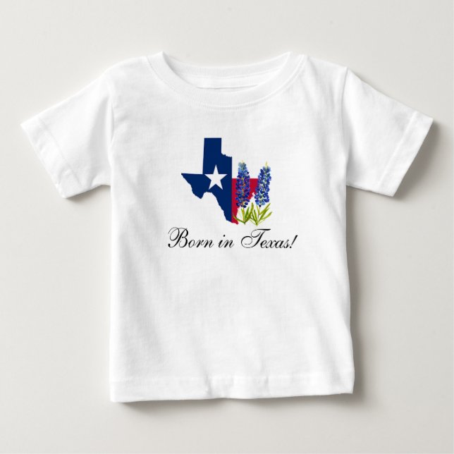 Bluebonnets Aquarell Floral Boy Baby Baby T-shirt (Vorderseite)