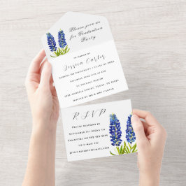 Bluebonnets Blauer Wildblume Lupin All In One Einladung