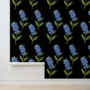 Bluebonnets Blaues Flora-Aquarellmuster Tapete