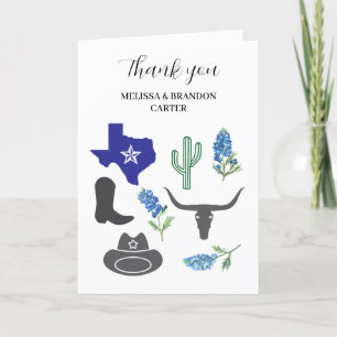 Bluebonnets Blue Floral Texas Mariage Merci