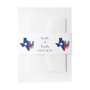 Bluebonnets Blue Flowers Texas Elegant Wedding Einladungsbanderole