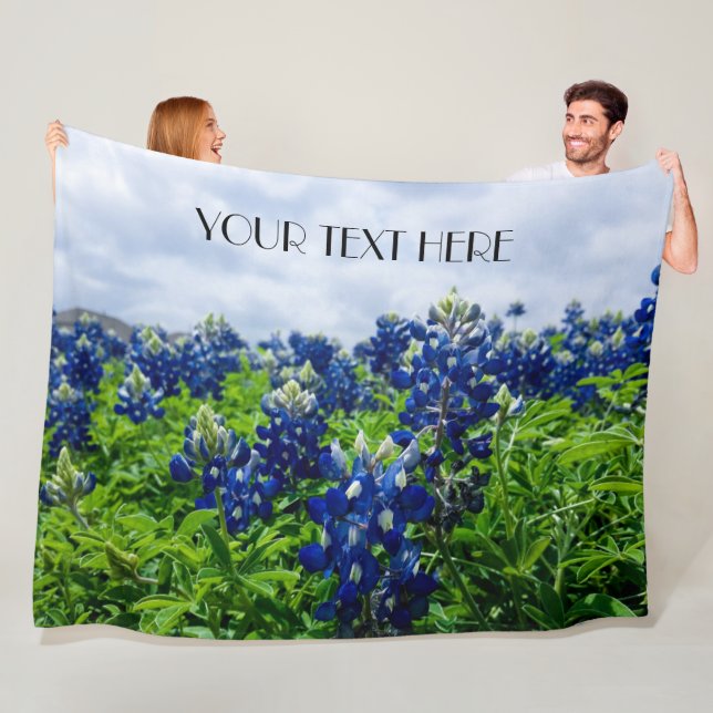 Bluebonnets Blue Flowers Texas texan Floral Fleecedecke (Beispiel)
