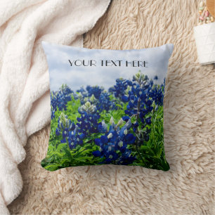 Bluebonnets Blue Flowers Texas texan Floral Kissen