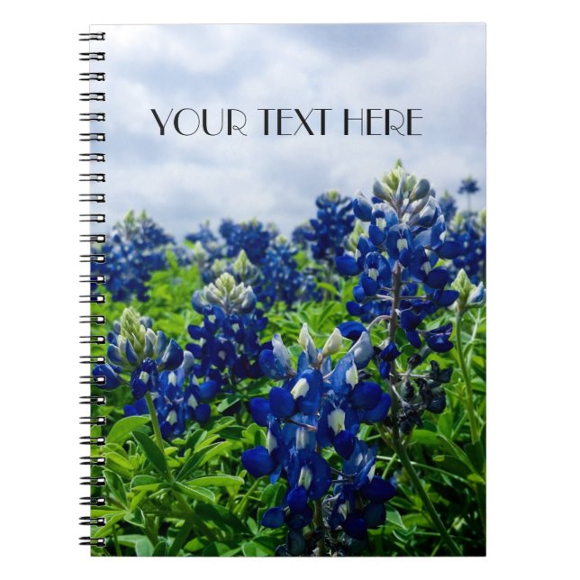 Bluebonnets Blue Flowers Texas texan Floral Notizblock (Vorderseite)