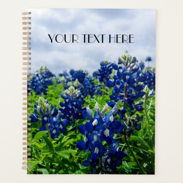 Bluebonnets Blue Flowers Texas texan Floral Planer (Vorderseite)
