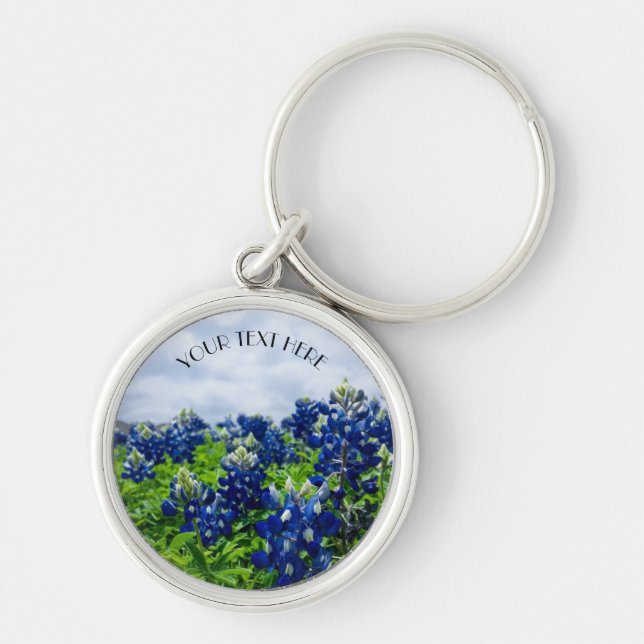 Bluebonnets Blue Flowers Texas texan Floral Schlüsselanhänger (Vorne)