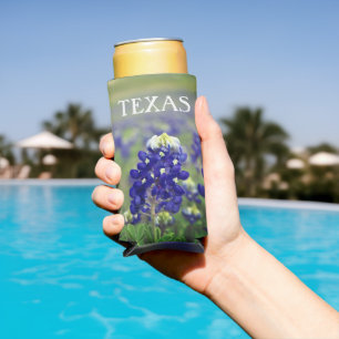 Bluebonnets Blue Flowers Texas texan Floral Selters Dosenkühler