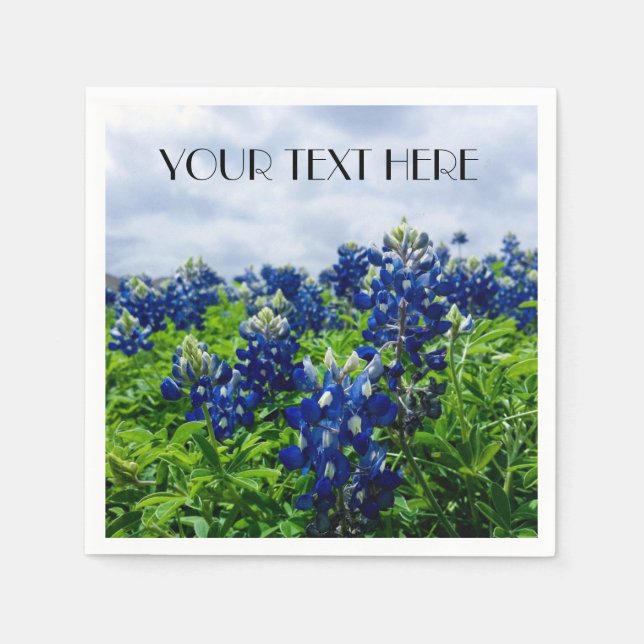 Bluebonnets Blue Flowers Texas texan Floral Serviette (Vorderseite)