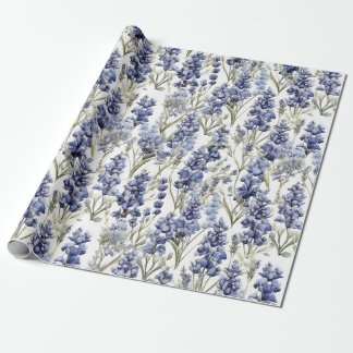 Bluebonnets Blume Blue Watercolor-Wildblumen Geschenkpapier