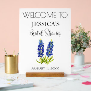 Bluebonnets Blume Brautparty Begrüßungszeichen Acrylschild
