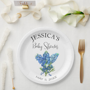 Bluebonnets Blume Texas Baby Shower Girl Pappteller