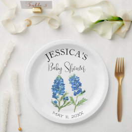 Bluebonnets Blume Texas Baby Shower Girl Pappteller
