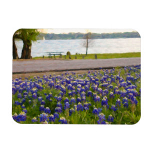 Bluebonnets durch den See Magnet