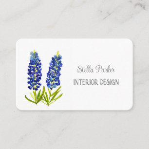Bluebonnets Elegant Floral Texas Business Card Visitenkarte