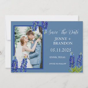 Bluebonnets Elegantes Foto Save The Date