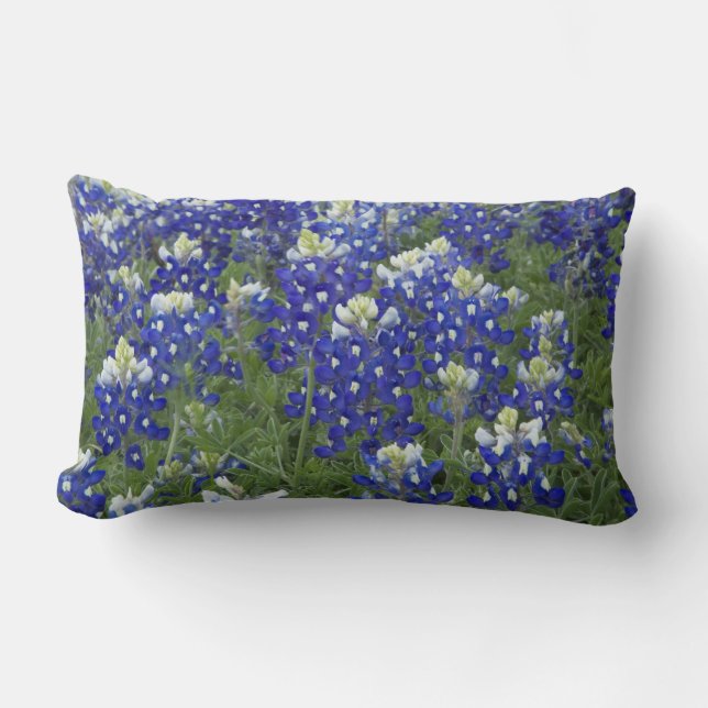 Bluebonnets-Feld-Texas-Staats-Blume Lendenkissen (Vorderseite)
