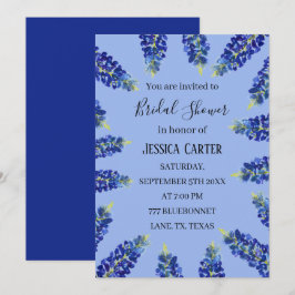 Bluebonnets Floral Watercolor Boho Brautparty Einladung