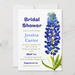 Bluebonnets Floral Watercolor Boho Brautparty Einladung
