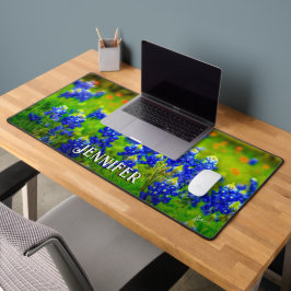 Bluebonnets Indische Pinselstriche Name Schreibtischunterlage