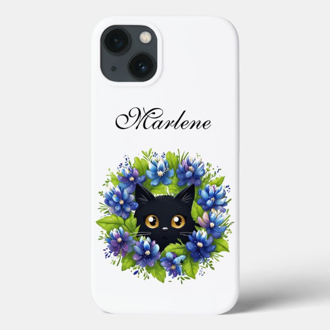 Bluebonnets Niedlich Cat Texas Blume Blumenmuster Case-Mate iPhone Hülle (Rückseite)