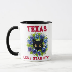Bluebonnets Niedlich Cat Texas Blume Lupine Tasse
