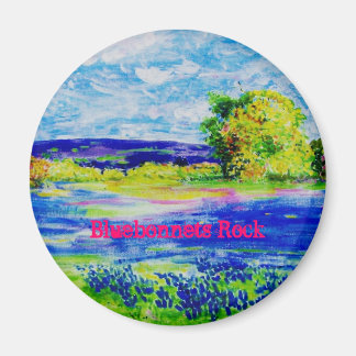 Bluebonnets Rock Magnet