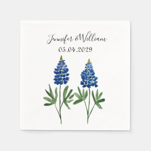 Bluebonnets Texas Blume Aquarell Blumenzehen Serviette