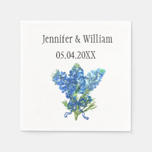Bluebonnets Texas Blume Aquarell Blumenzehen Serviette