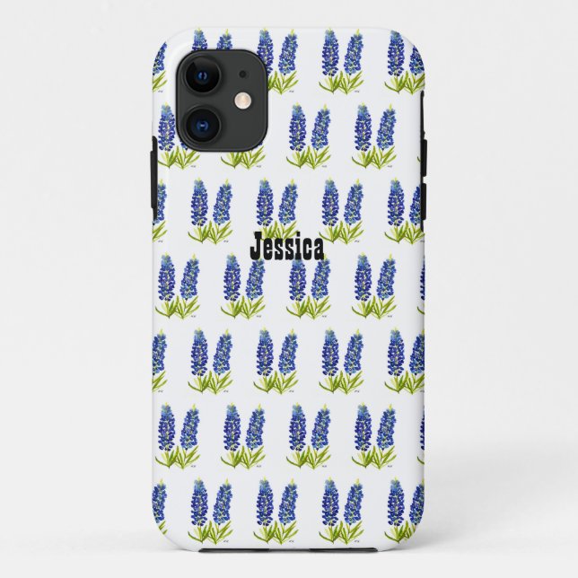 Bluebonnets Texas Blume Wildblumen Aquarell Case-Mate iPhone Hülle (Rückseite)